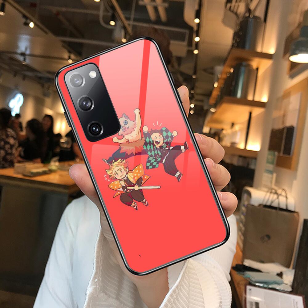 Kamado Nezuko Kimetsu No Yaiba Demon Slayer TPU Soft Tempered Glass shell Phone case For SamSung Galaxy S8 S9 S10E S20 S21 S5 S3