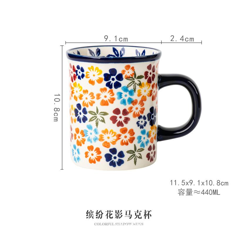 Ceramic Cup Vintage Handmade Flower Coffee Mug Home Office Afternoon Tea Breakfast Milk Mug Ceramic Tea Mug Birthday Gift 2025