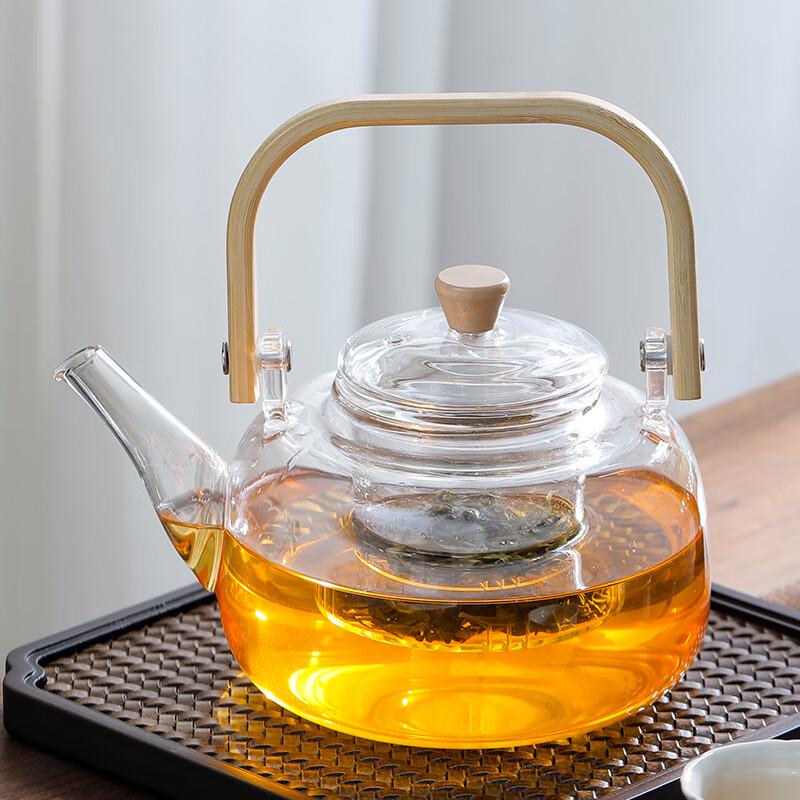 Borosilicate Glass Teapot with Bamboo Handle