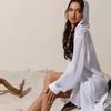Women's Beach Jacket Casual Vacation Solid Color Pullover Bikini Swimsuit Cover-up Sun  Clothing