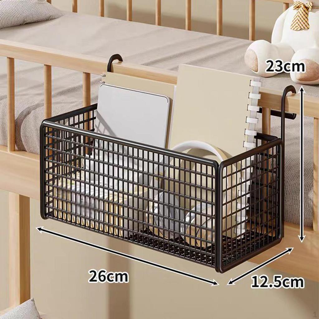 Bedside Hanging Storage Basket Beside Shelf Convenient Sturdy Easy to Install Organizer Rack for