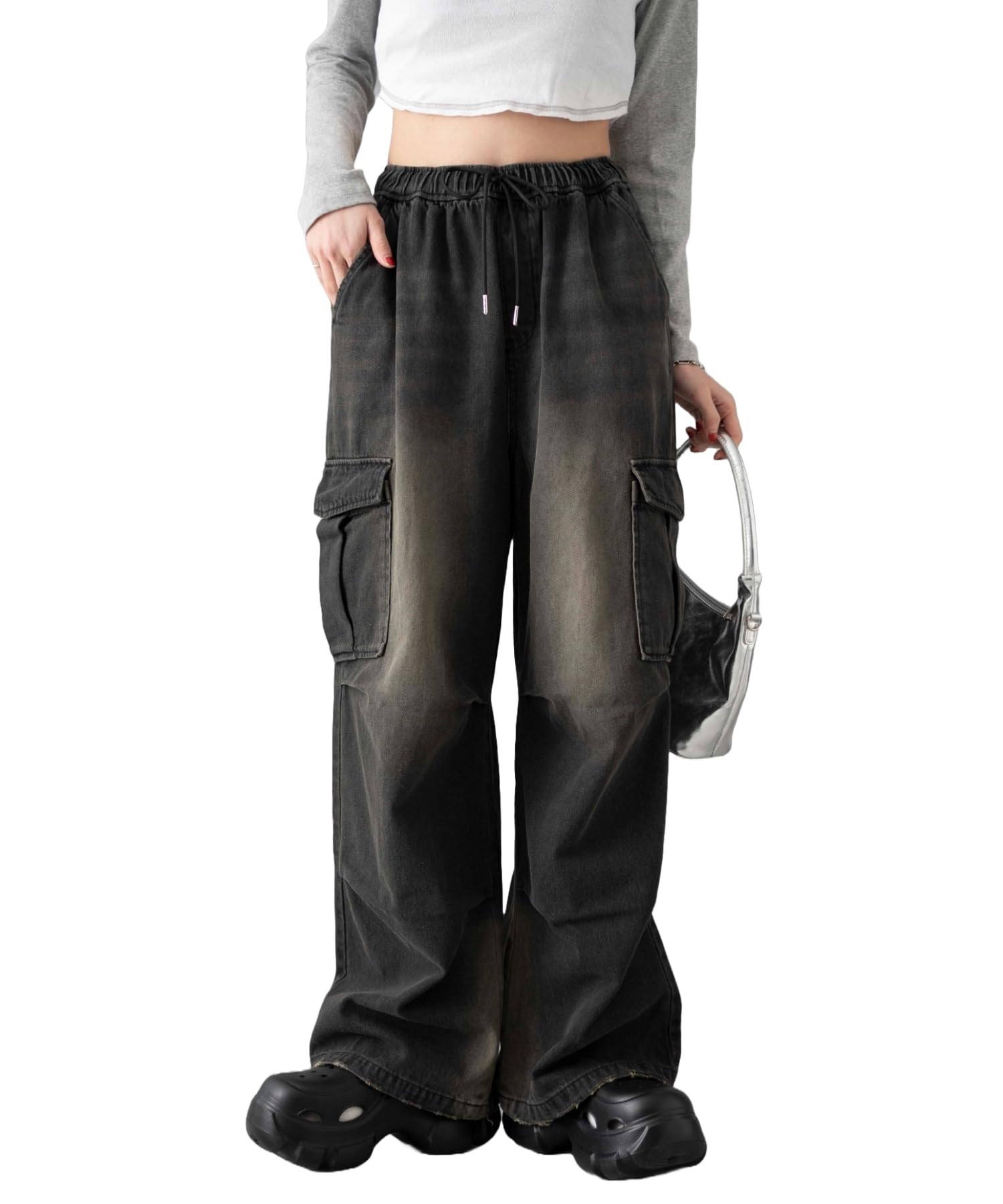 

Easy Cargo Wide Long Autumn Winter Type Sumikuro [WEGO] Pants, Pants, Pants, Trousers, Bottoms, Pants, Clothes, Dance, Outdoor, Plain, Street, Casual,