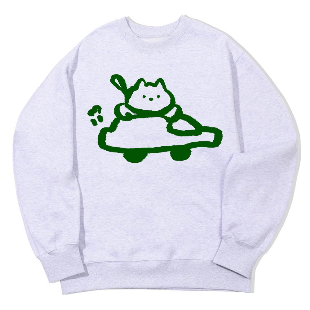 AWESOMEUS Car-Driving Cat Sweat Shirts_3 Color