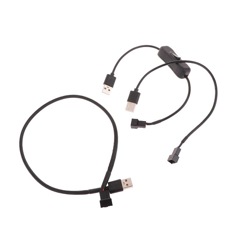 1Pc Case Fan Adapter Connector Cable Usb 2.0 A Male To 3-Pin Pwm 5V Usb Sleeved Fan Power Adapter Cable