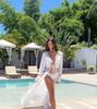 Seaside Cotton Beach Dress: Loose Bikini Cover-up, Sun Protection Shawl, Cardigan for Spring.
