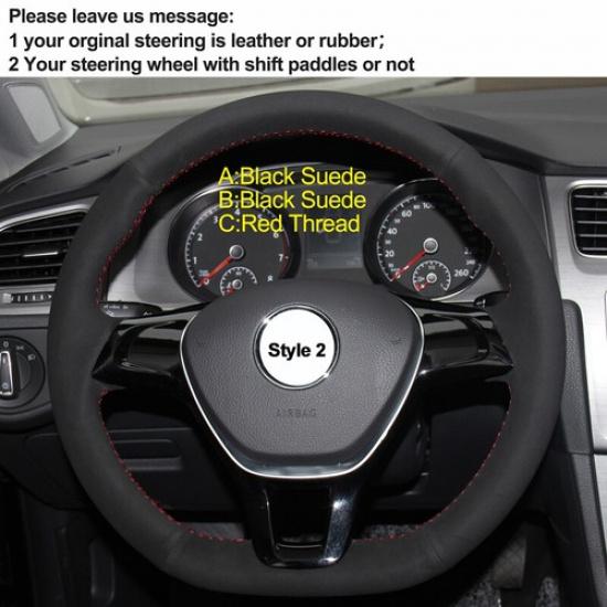 DIY Car Steering Wheel Cover For Volkswagen Golf 7 Polo Passat B8 Touran Tiguan
