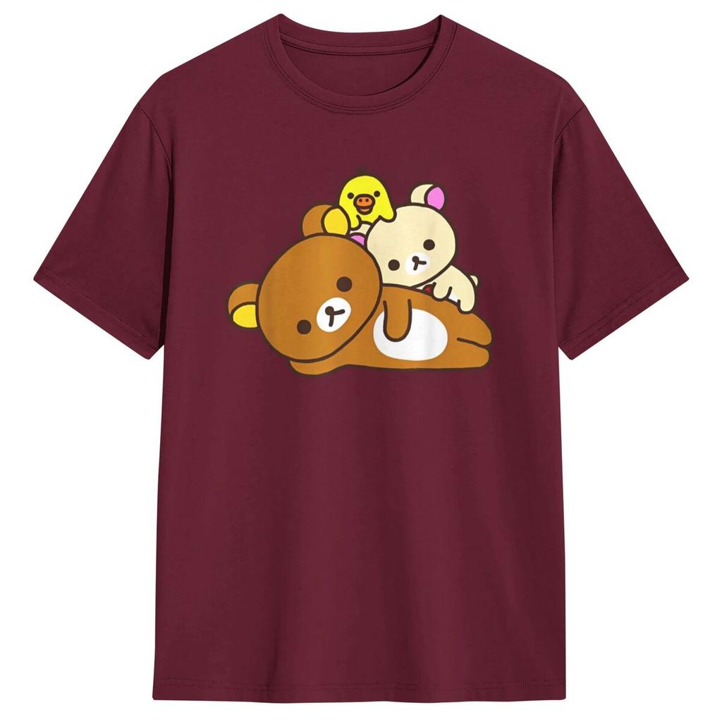 Men Women T Shirt Rilakkuma Bear Face T-Shirts Fashion Beach Tee Shirt Y2K Basic Pattern Cotton Clothes Gift Idea