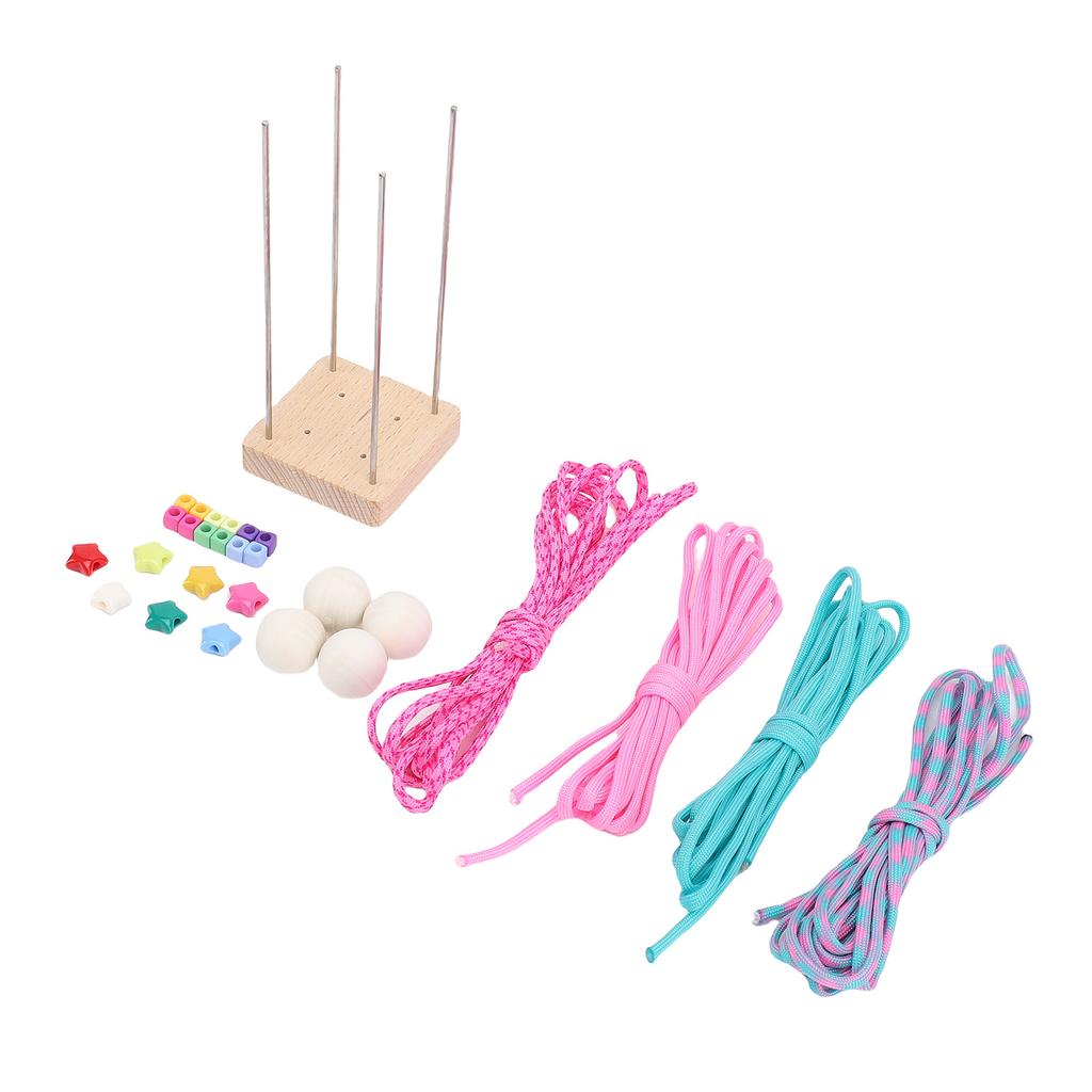 Monkey Fist Making Material Pack Paracord Ball Weaving Kit with Plastic Pentagram Beads Cubes Colorful Ropes