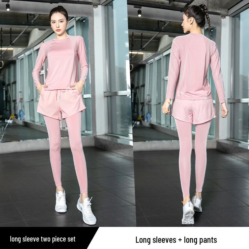 Women's High-End Fashion Yoga Suit: Loose, Quick-Drying Long Sleeve Running Sportswear for Fitness and Style.
