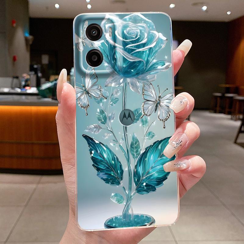 For Motorola Moto G05 E15 Case 2024 Fashion Butterfly Flower Clear Soft Silicone TPU Capa Phone Cover For MotoG05 MotoE15 Fundas