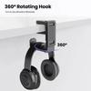 2-in-1 Gaming Headset Stand with Controller Hook - Rotating Adjustable Desk Mount Hanger for Headphones & Gamepad, Space-Saving