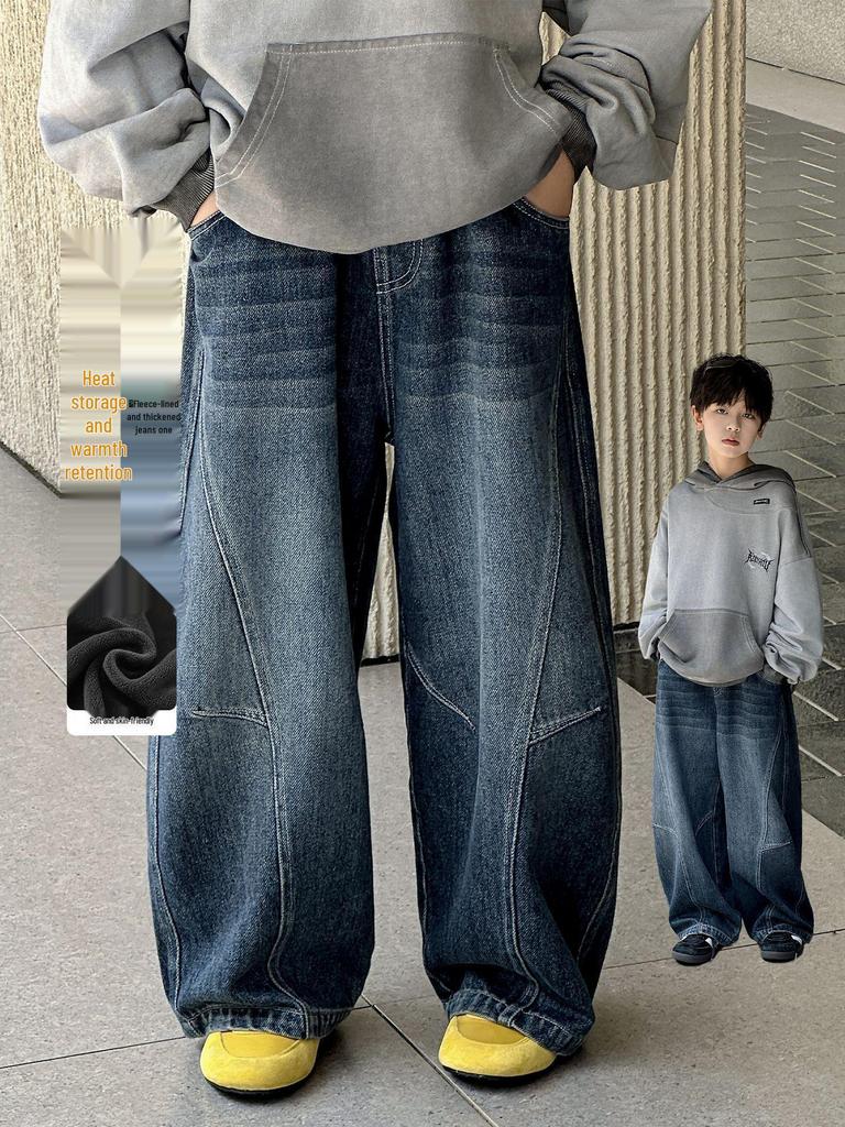 Boys' Fleece-Lined Casual Jeans - Autumn/Winter 2025