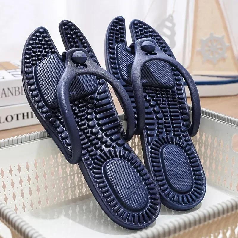 Fashion 2025 Hot Sell New Uxst Men's Platform Flip Flops Bathroom Home Women Hotel Slippers Outdoor Travel Folding Slippers Non-slip