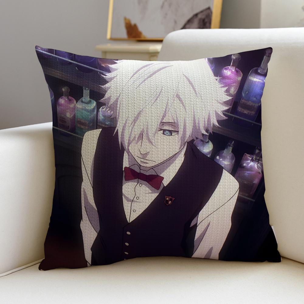 Mysterious DDeath ParadeS Cushion Cover Breathable and skinfriendly linen pillowcase square removable and washable cushion