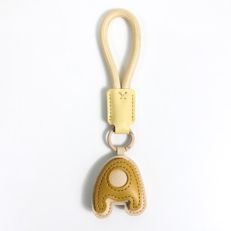 High-End Leather Alphabet Keychain Bag Pendant