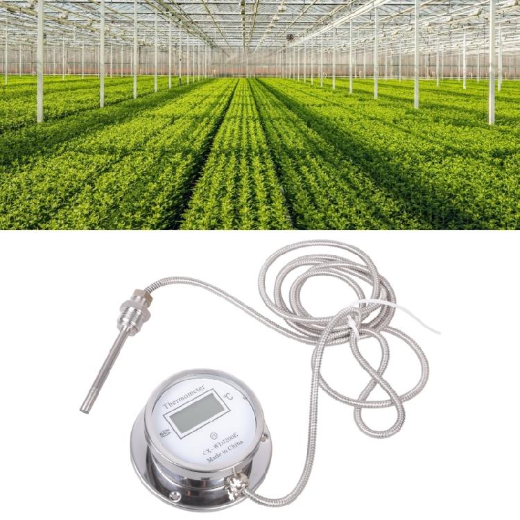 Corrosion Resistant Temperature Sensors Insulated Cable Threaded Digital Thermometers Three  Mounting Positions for Boiler