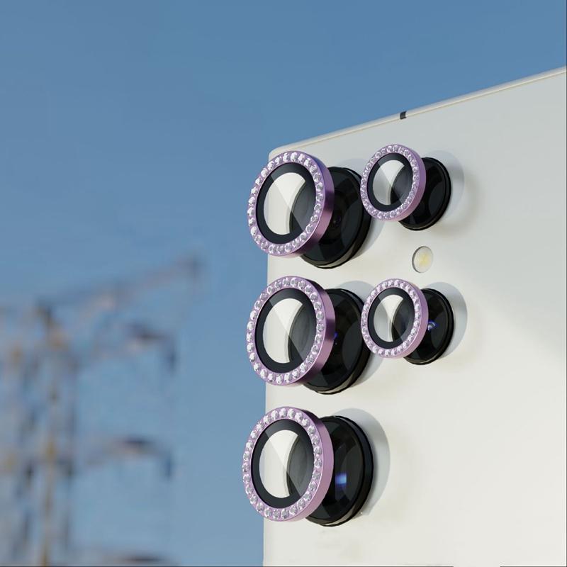 

Кольцо для объектива камеры с бриллиантами для Samsung Galaxy S24 Ultra Plus S24+ S24ultra Защитное стекло для задней линзы Galaxy S24 Ultra фиолетовый