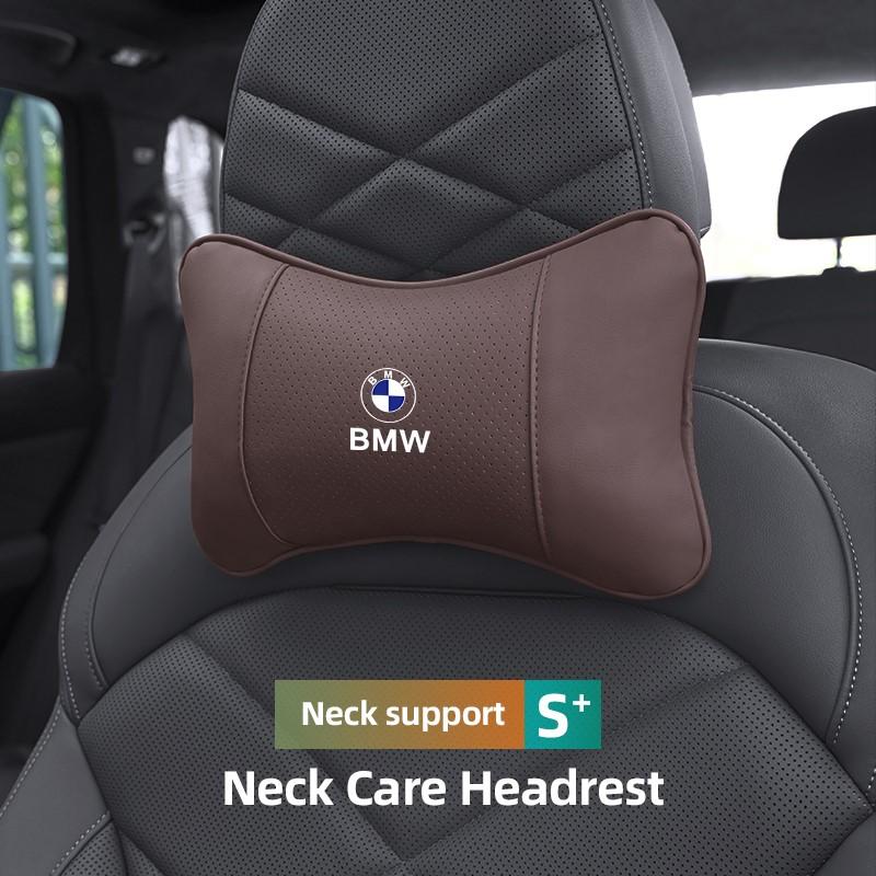 M logo Car Valve Cap Auto Seat Headrest Leather Neck Pillow Head Support For BMW X1 X2 X3 X5 X4 X6 X7 iX3 F20 F10 F07 E70 E46 FY6