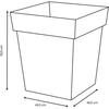 Square Flower Pot - EDA - Tuscany - 50 Cm - 87 L - Indoor / Outdoor - 49.5 X 49.5 X H.52.5 Cm - Terracotta Orange