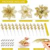 Gold Glitter Layered Flower Christmas Tree Ornament for Wedding Venue Atmosphere