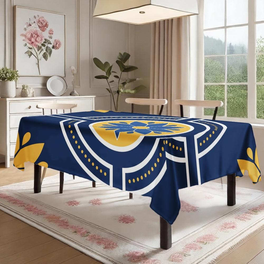 Geometric Floral Rectangle Table Cloth for Table Decor Kitchen Dining Waterproof Reusable Tablecloth for Table Party Picnic
