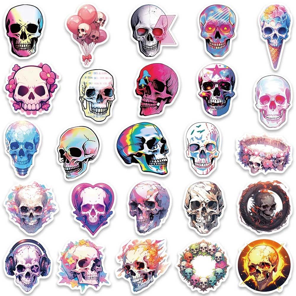 50/100PCS Laser Retro Horror Skull Graffiti Stickers Luggage Guitar Skateboard Cartoon DIY Stickers