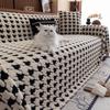 Thousand Bird Grid Plush Sofa Cover Thickened Warm Non-slip Couch Cushion Soft Plush Furniture Protector Pad Home Decoration