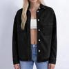 Women's Washed Vintage Loose Fit Casual Denim Shirt Jacket Button Down Long Sleeve Pocket Detail Lightweight Outerwear