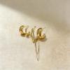 Irregular Chain Set Earrings with A Cool and Elegant Style. No Ear Holes. Ear Bar Clasp for Women.