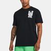 Under Armour Logo Print Round Neck Short Sleeve T-Shirt Men Tops Black 1382832-001