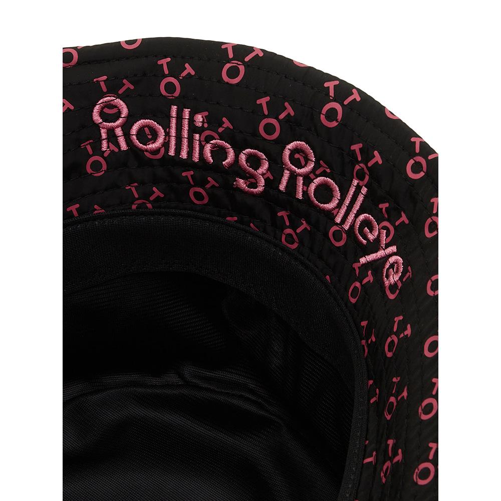 ROLLINGROLLEYE Waterproof Bucket Hat Black Pink Logo Pattern