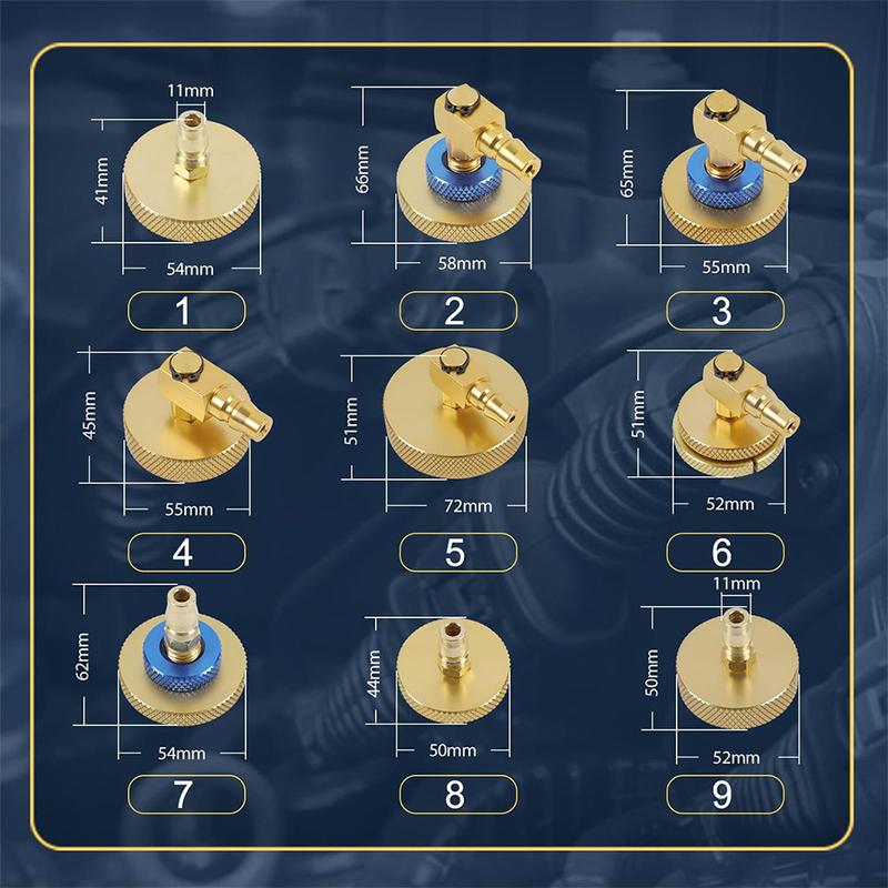 17pcs/Set Automobile Brake Oil Exchanger Adapter Tool Kits Pulsating Brake Oil Exchanger Connector Auto Repair Tools