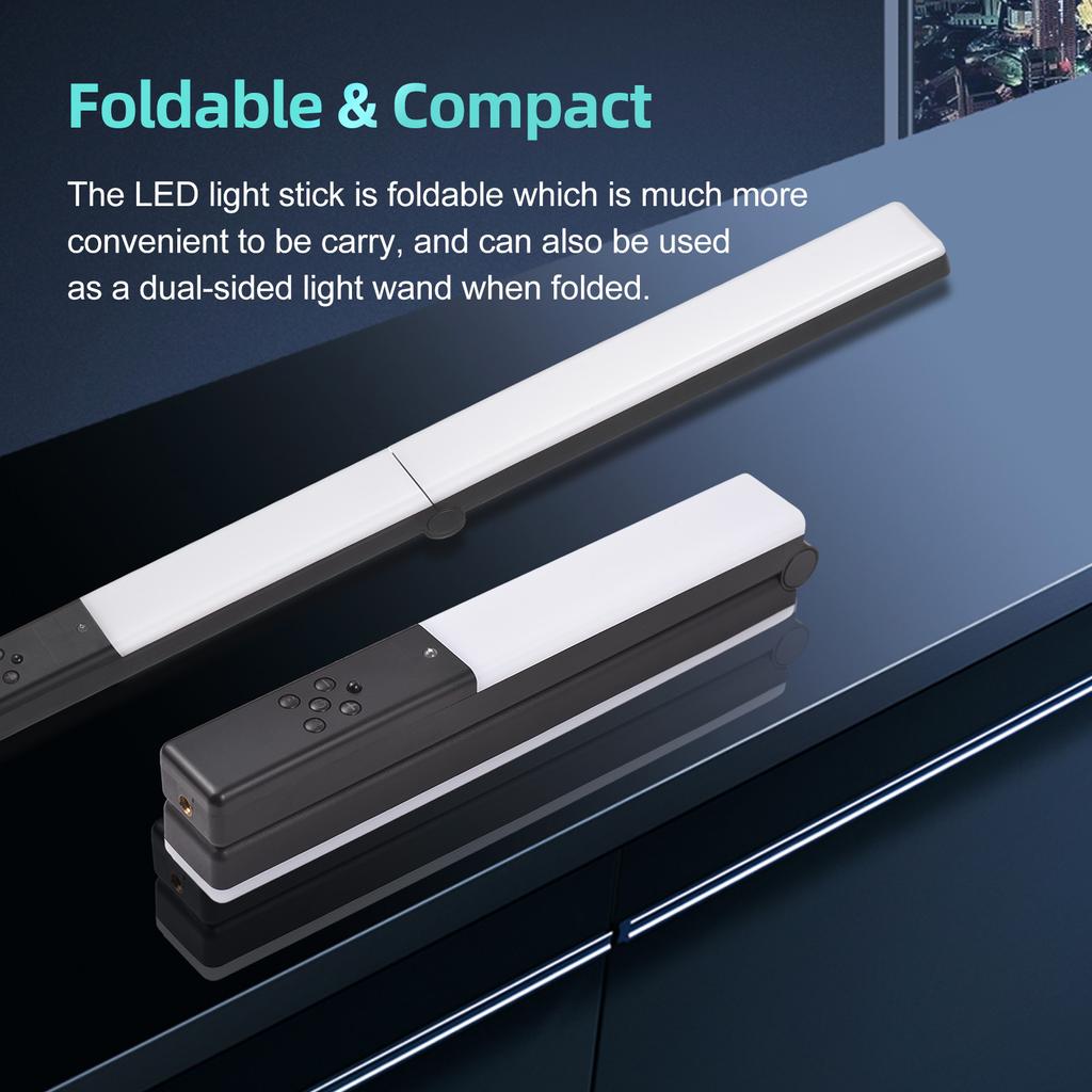 20W zweifarbige LED-Röhrenlichter, faltbarer Lichtstab, LED-Licht mit Griff, Farbtemperatur 3200K-5500K