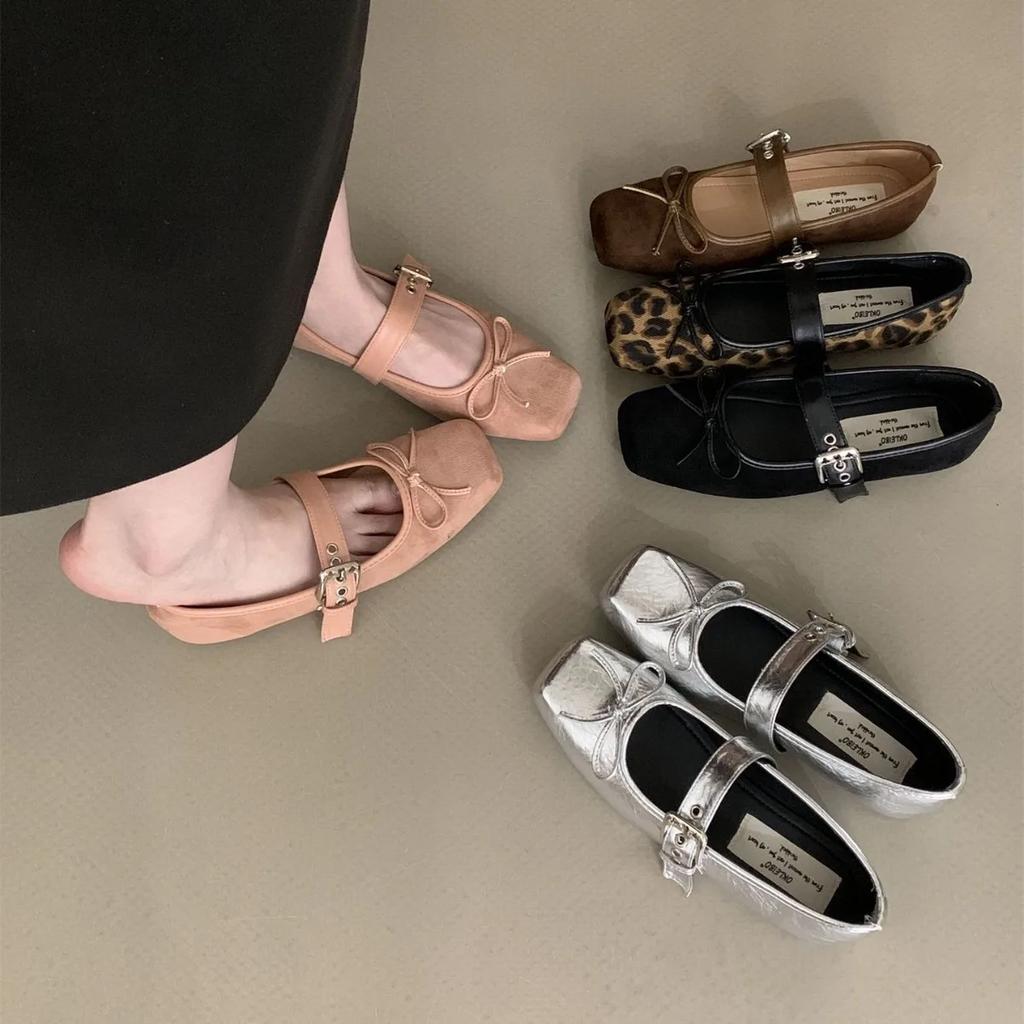 Fashion 2024 Women's Comfort Ballerinas Shoes Designer Spring Women Mary Jane Fashion Square Toe Ladies Soft Sole Flats
