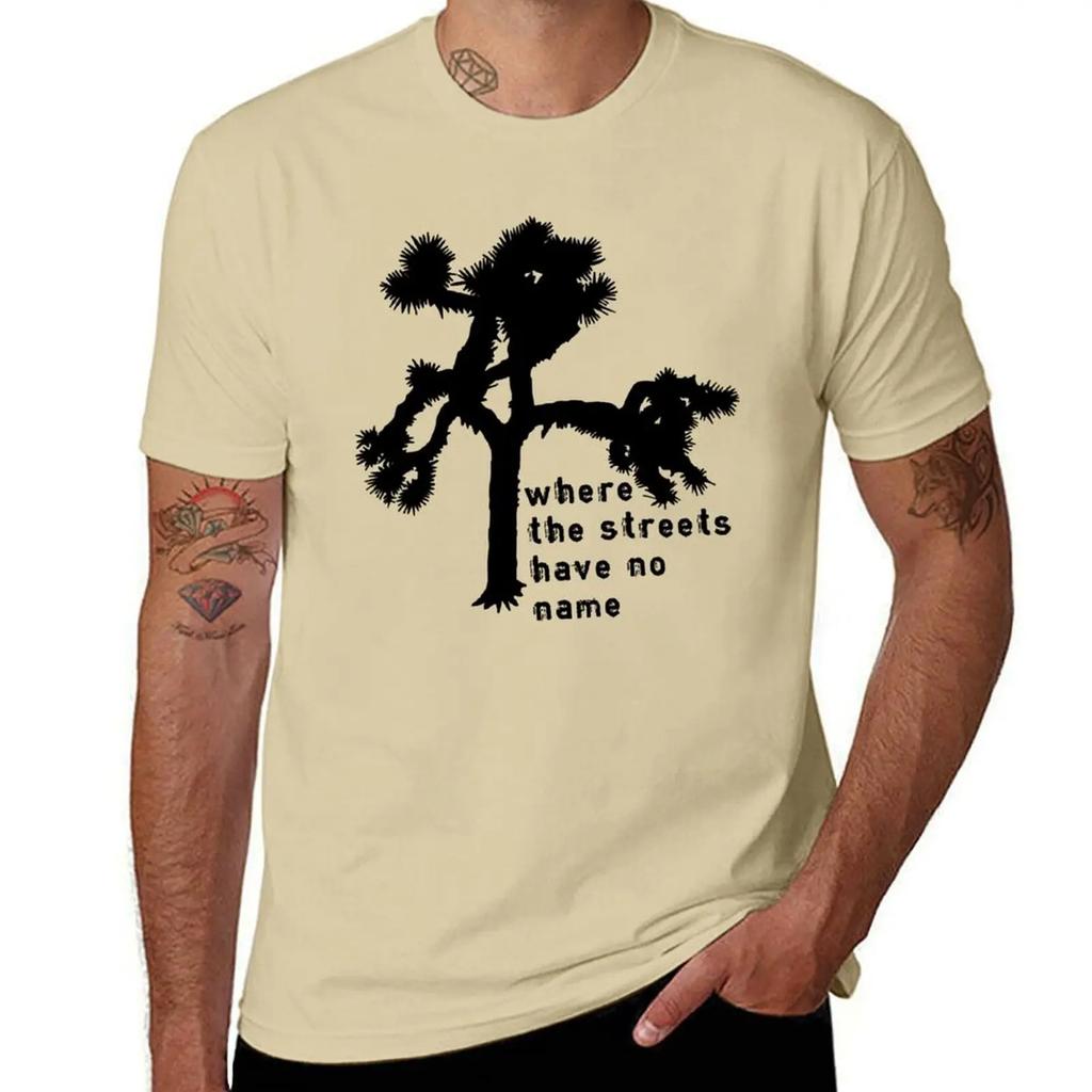 U2 - The Joshua Tree - Where the Streets Have No Name T-Shirt Plus Size Clothes Tops Baggy Shirts Mens Cotton T Shirts