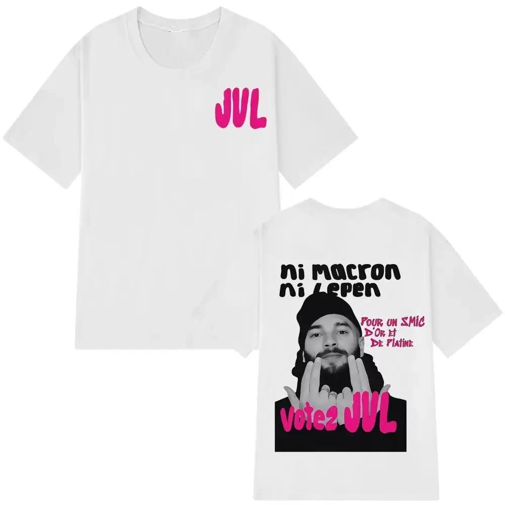 French Rapper Vote Jul Printed Unisexs Tshirt Hiphop Unisexs Tshirt Casual Short Sleeved Top Streetwear Summer Unisexs Clothing S