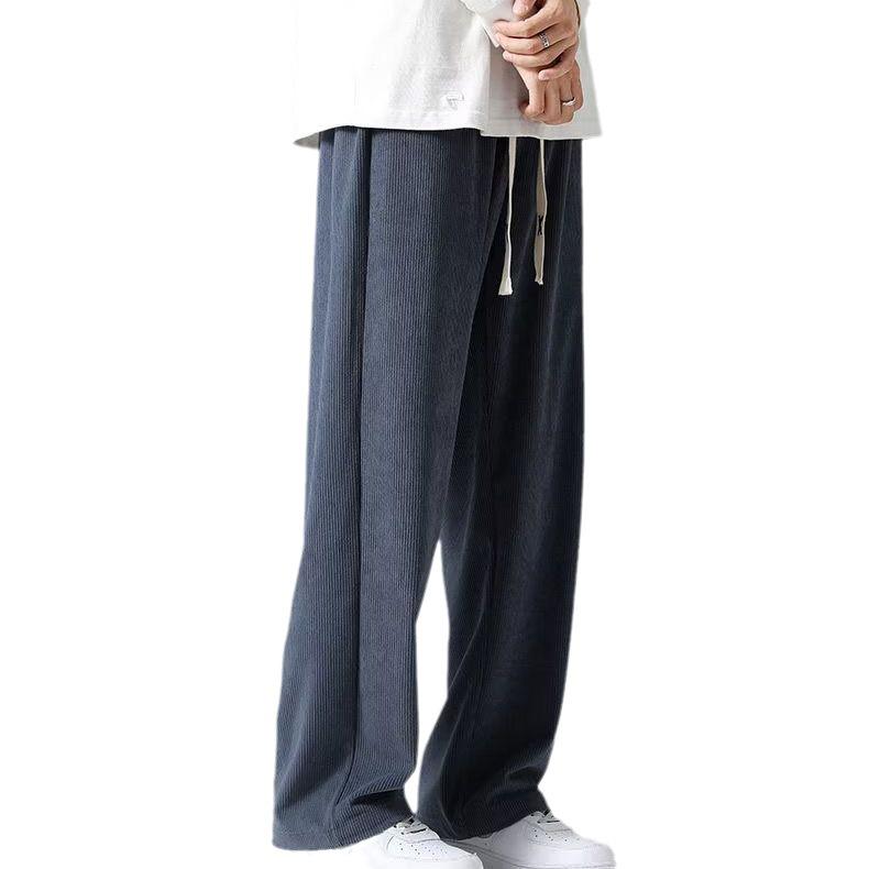 Men's 2023 Corduroy Casual Wide-Leg Trousers - Trendy Spring/Autumn Straight-Leg Pants