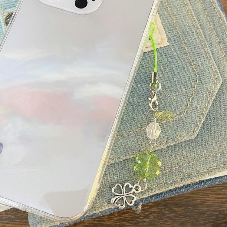 Elegant Clovers Bead Phone Tassels Stylish Four Leaf Clovers Phone Lanyard Tassels Versatile Phone Chain Attachment