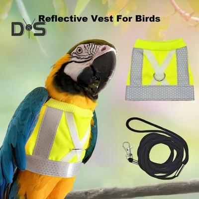 Vogelfluggeschirr Weste Papagei Anzug mit Leine Reflektierende Weste Vogelkleidung für Nymphensittiche Conures Wellensittiche Papageien Flugtrainingskleidung Leinenset