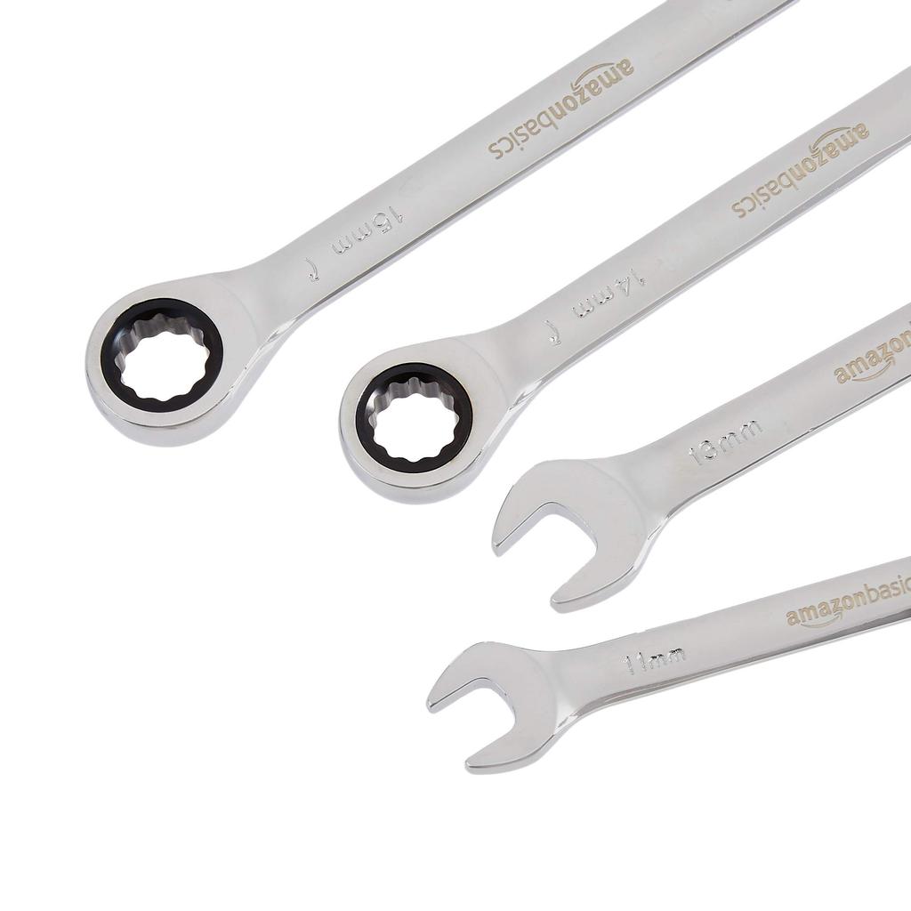 Amazon Basics Metric Ratchet Wrench Set, 5 Pieces