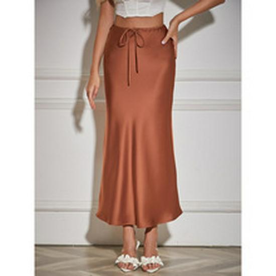 Pantaloni casual de vară cu picior larg și șnur pentru femei 2024, cu buzunare