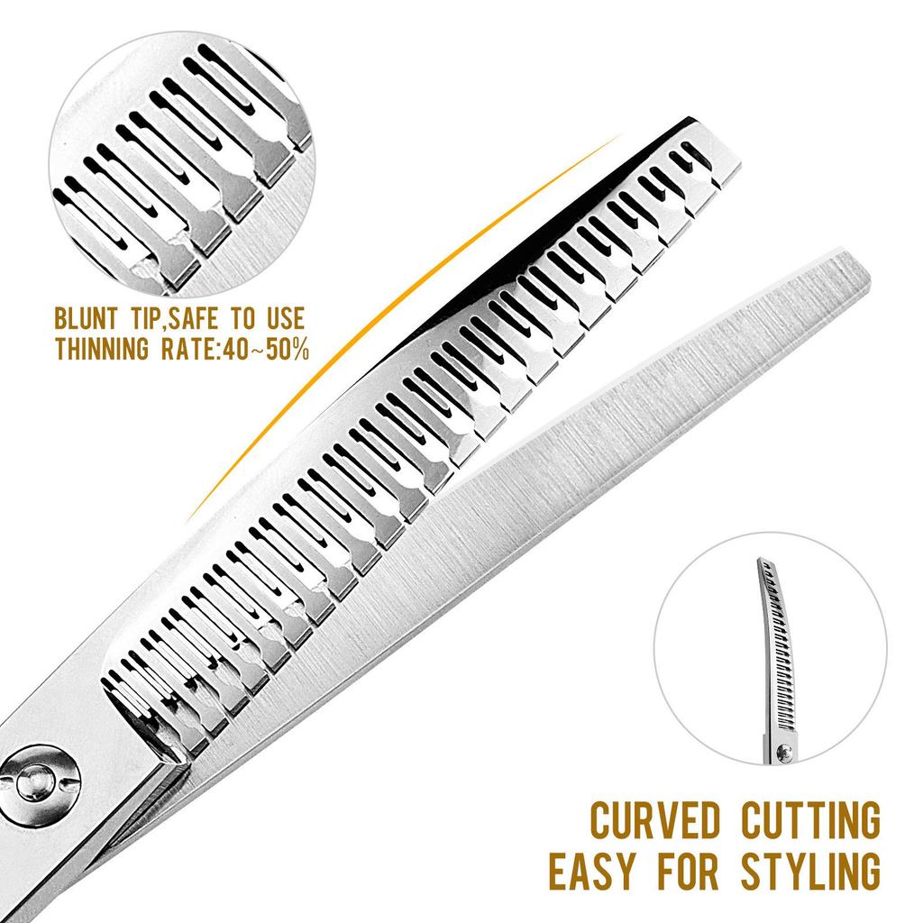 7-inch Curved Pet Grooming Thinning Scissors