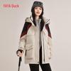 YAYA Women's Mid-Length Color Block Down Jacket