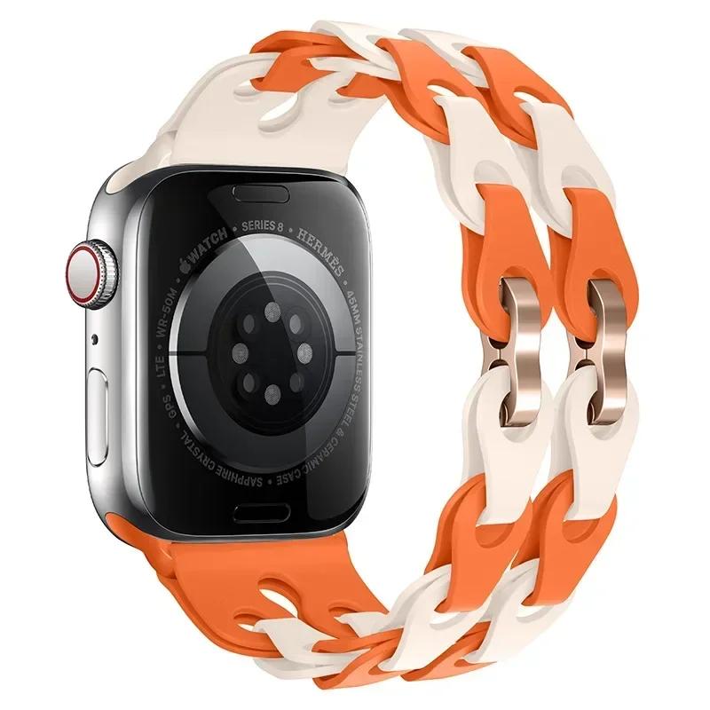 Silicone Strap for Apple Watch Ultra 2 Band 49 44 45 46 42 38 40 41mm Sport Correa Bracelet for Iwatch Series10 9 8 7 6 5 Se 4 3