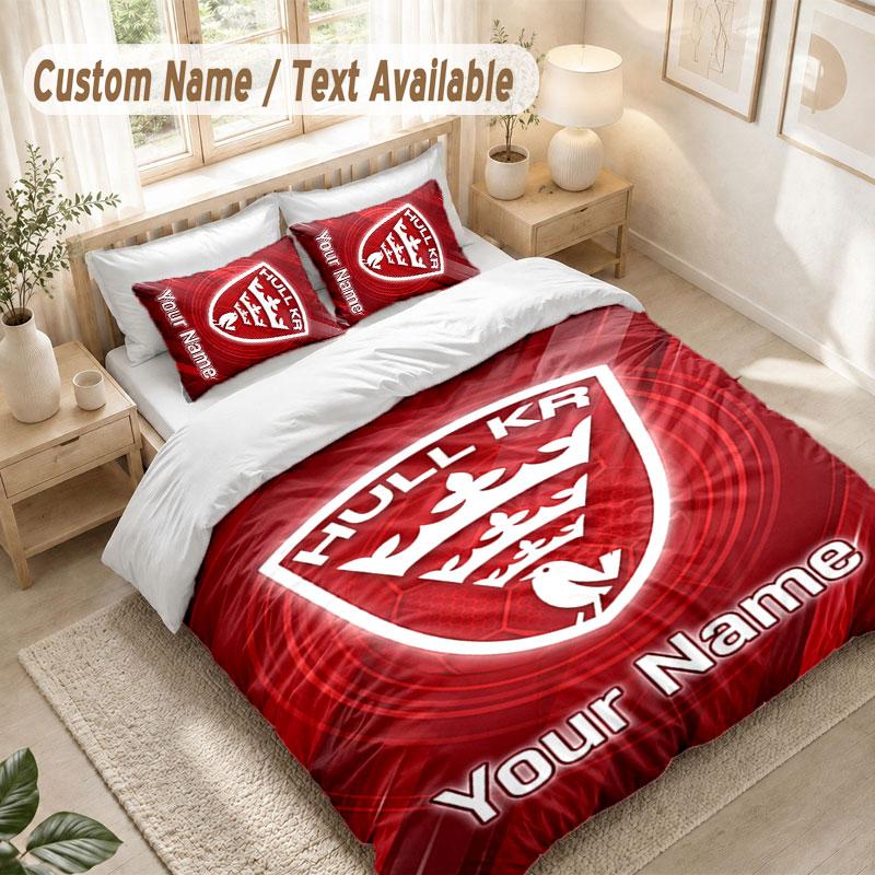 Custom Name Bedding Set 3 PiecesHull KR Print Duvet Cover + 2 Pillowcases Soft Bed Decor