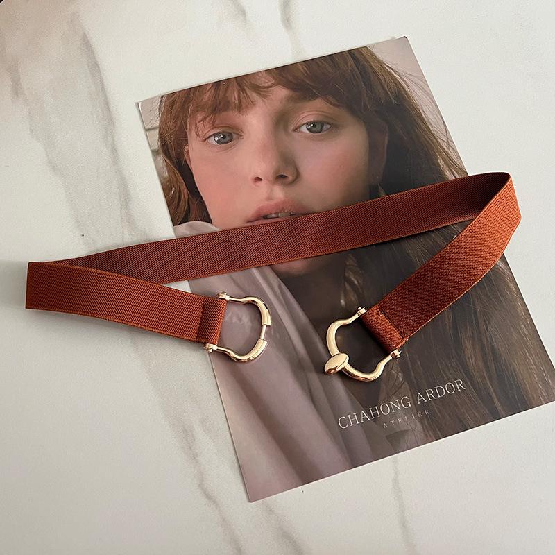 

3 см Эластичная пара Пряжка Эластичный Тонкий Пояс Женское Платье Декоративный Тонкий Пояс Простой Пояс верблюд