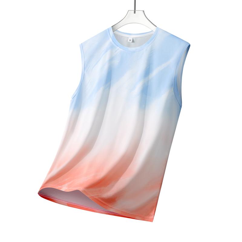 Marathon Color Block Running Vest Fitness Sunscreen Breathable Sports Vest Jogging Moisture Wicking Training Vest