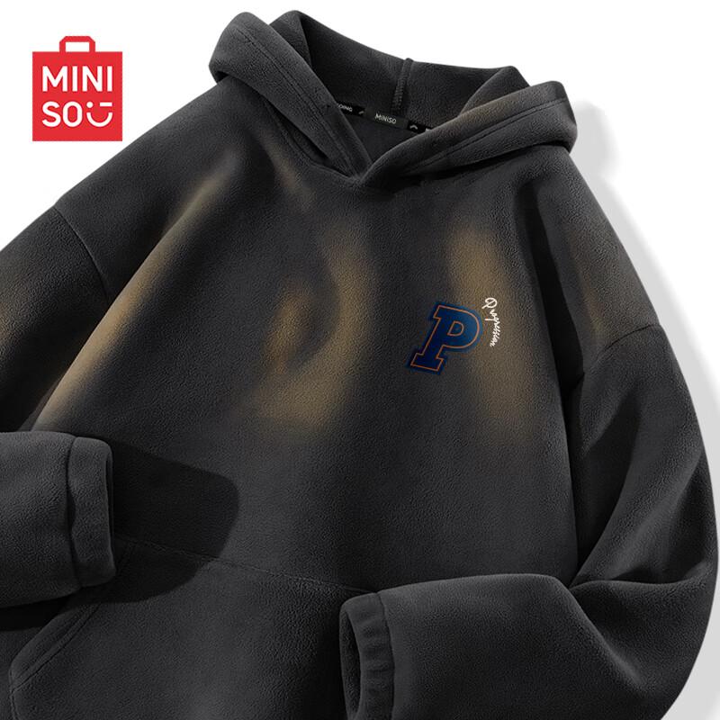 

MINISO Men s Heavyweight Fleece Lined Hooded Sweatshirt 3XL