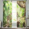 Tropical Rainforest Cheetah Jungle Leopard Green Sheer Curtains for Living Room Bedroom Decor Window Voile Tulle Curtain Drapes