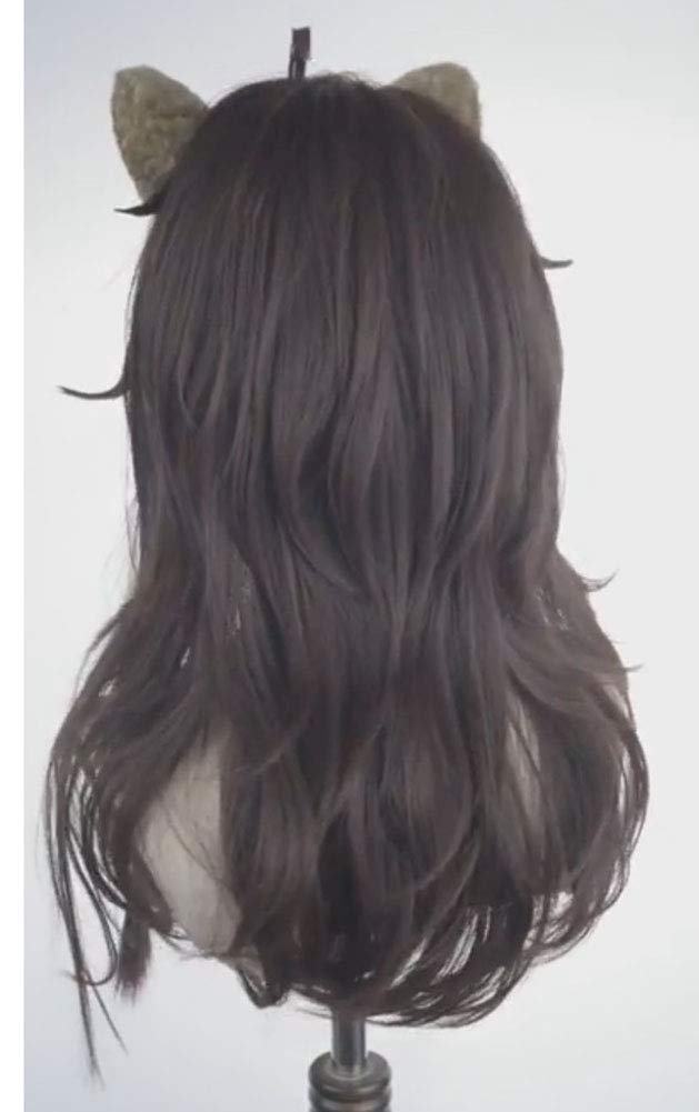 ABUNDANTDOODS Leona Kingscholar Cosplay Wig with Ears, Costume Accessory, Includes Net and Comb, Brown